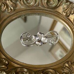 Vintage Stuart Nye Studio Sterling Silver Dogwood Brooch